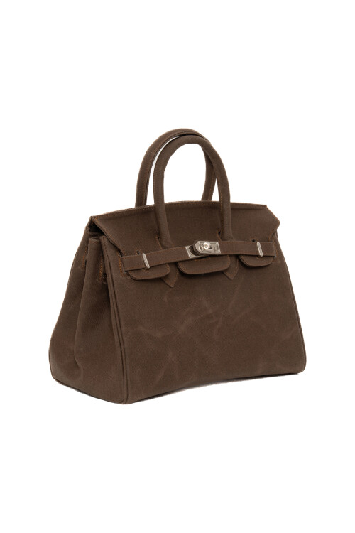 MİNİ KAHVERENGİ CANVAS ÇANTA