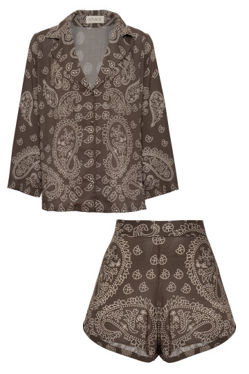 Mocha Mousse Shorts Set